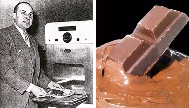 Lò vi sóng: Năm 1946, khi đang thử nghiệm ống chân không năng lượng cao (bộ phận tạo ra sóng cực ngắn) bên trong radar, kỹ sư Percy Spencer nhận thấy thanh chocolate trong túi tan chảy nhanh hơn bình thường. Thử nghiệm thêm nhiều đồ vật khác, ông kết luận rằng chính nhiệt lượng từ năng lượng vi sóng đã làm chín thức ăn. Công ty Raytheon đã phát triển phát minh của Percy và sản xuất chiếc lò vi sóng đầu tiên mang tên Radarange.