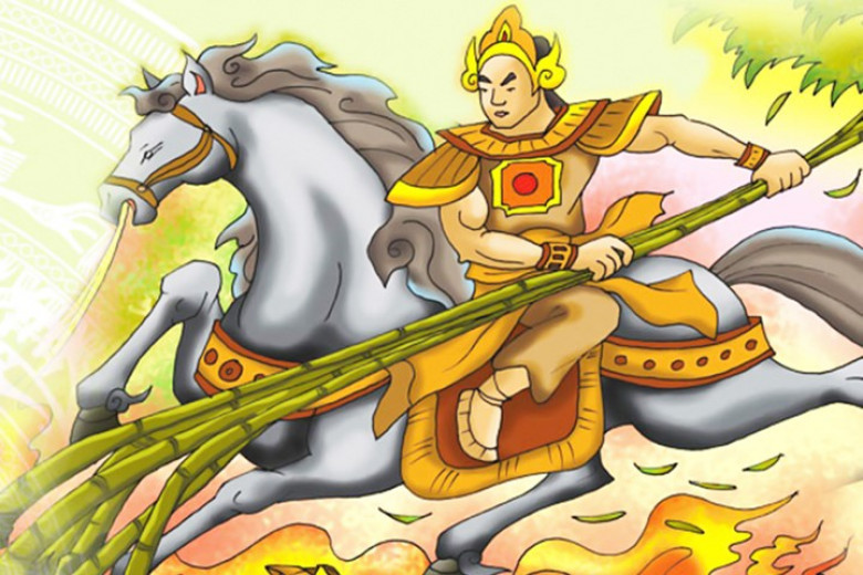 Truyền thuyết về Phù Đổng Thiên Vương Thánh Gióng: Truyền thuyết kể về người anh hùng thần thoại Thánh Gióng cưỡi ngựa sắt, đội nón sắt, dùng thanh kiếm sắt đánh tan giặc Ân và “bay” lên trời từ đỉnh núi Sóc Sơn vào đời vua Hùng thứ 6.