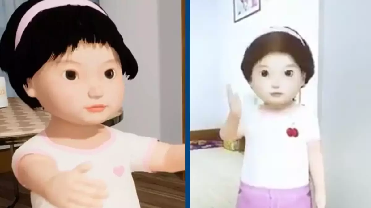 Tại triển lãm ở Bắc Kinh, cô bé giao tiếp tự nhiên với khách tham quan và thể hiện kỹ năng thực tế.(Ảnh: UNILAD Tech)