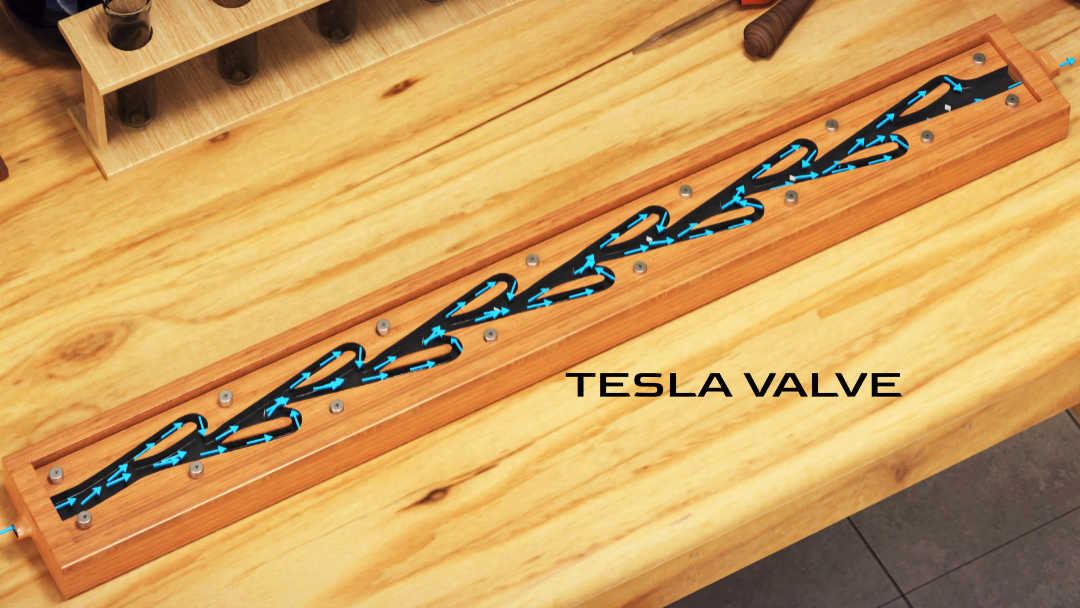 Van Tesla có thể tạo ra dòng chảy xoáy ngay cả khi lưu lượng chất lỏng thấp hơn 20 lần so với ống dẫn bình thường.(Ảnh:lesics)