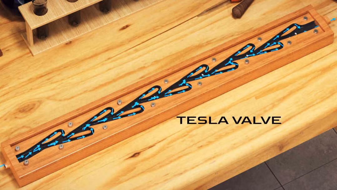 Van Tesla có thể tạo ra dòng chảy xoáy ngay cả khi lưu lượng chất lỏng thấp hơn 20 lần so với ống dẫn bình thường.(Ảnh:lesics)