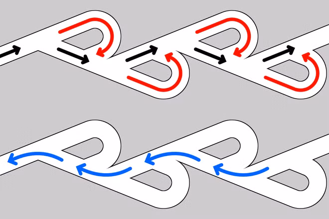 Cụ thể, van Tesla điều tiết dẫn vi lưu này sử dụng đường chảy kỳ dị, với các kênh nhỏ rẽ nhánh và tạo ra dòng chảy một chiều.(Ảnh: Pháp luật và Bạn đọc)