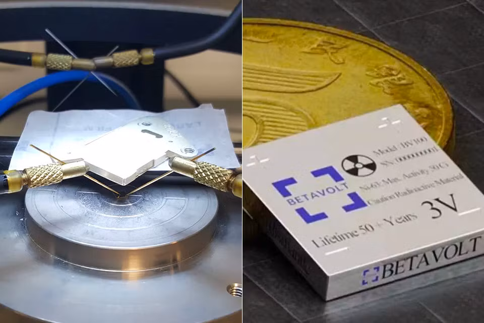 Kích thước nhỏ gọn của pin chỉ tương đương một đồng xu nhưng tạo ra điện áp 3V và công suất 100 microwatt. (Ảnh: TechEBlog)