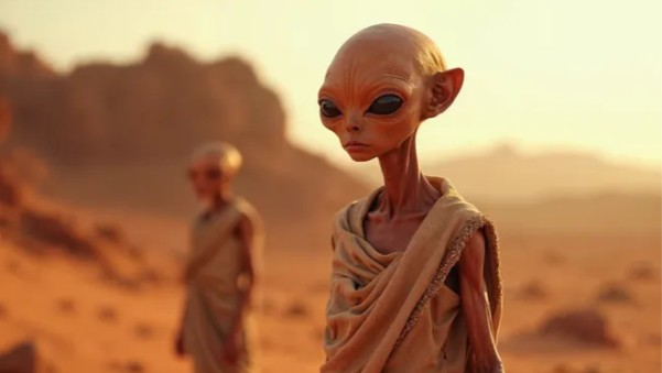 Trên Sao Hỏa, loài người sẽ cao, mảnh khảnh, da đỏ đồng để thích nghi với trọng lực thấp và bức xạ mạnh.(Ảnh: Freepik Mystic 2.5/Future AI)