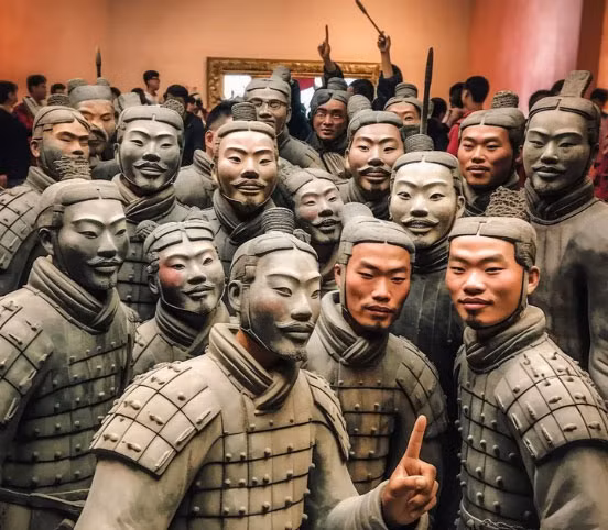 AI đã tái tạo lại khuôn mặt của các chiến binh đất nung, biến họ thành những hình ảnh chân thực. (Ảnh: Sohu)