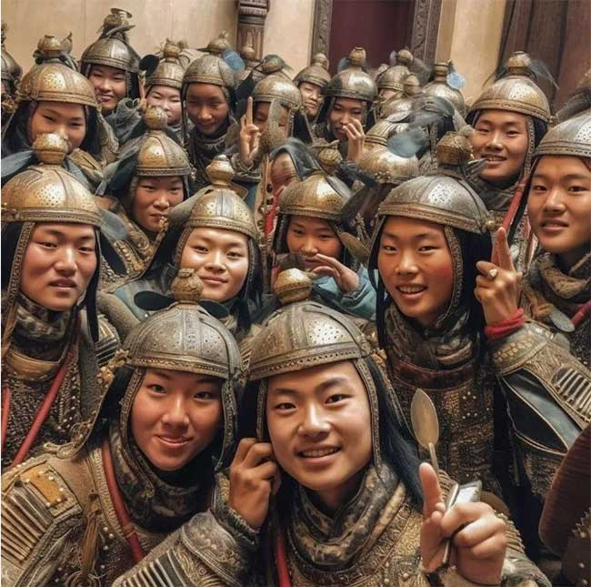 Ảnh do AI tạo ra không chỉ mang đến một góc nhìn mới mẻ về lịch sử mà còn gây thích thú cho cộng đồng mạng nhờ sự sáng tạo và sống động.(Ảnh: Sohu)