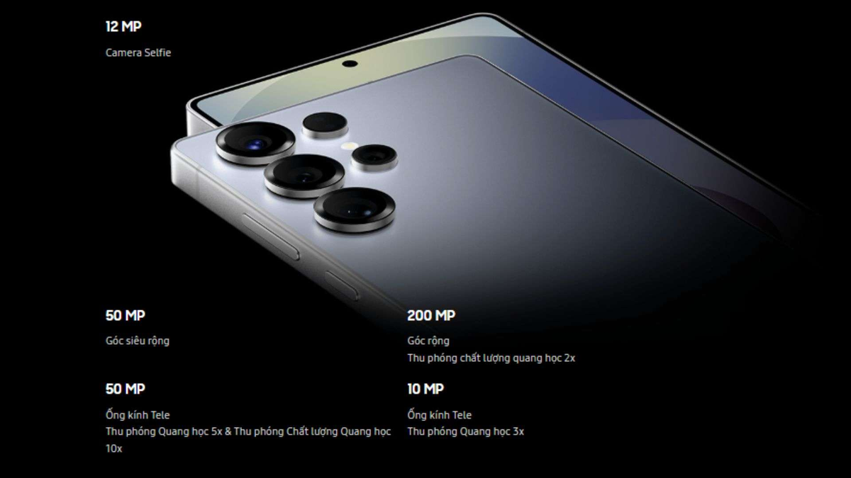 Khả năng zoom vượt trội: Camera Galaxy S25 Ultra có ống kính tele kép (zoom quang 3x và 5x), cho phép zoom kỹ thuật số lên tới 100x, trong khi iPhone 16 Pro Max chỉ có zoom kỹ thuật số 25x. (Ảnh: happyphone)