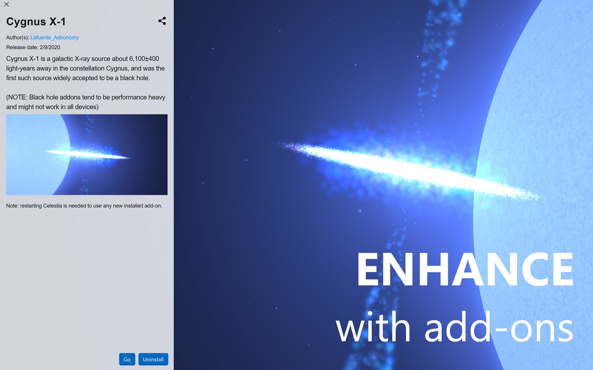 4. Celestia là phần mềm khám phá vũ trụ mã nguồn mở với mô phỏng 3D ấn tượng. (Ảnh: Microsoft Store)