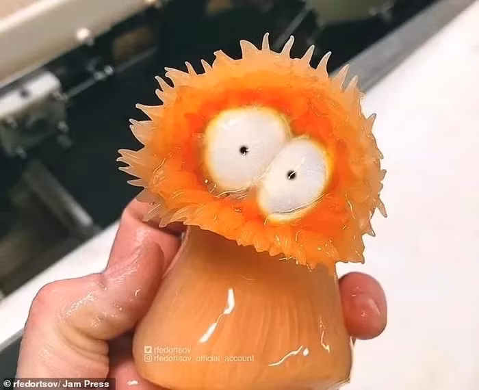 Hải quỳ: Có màu cam nổi bật và đôi mắt trắng lồi, trông giống như hoa nhưng thực chất là động vật ăn thịt. (Ảnh: Jam Press)