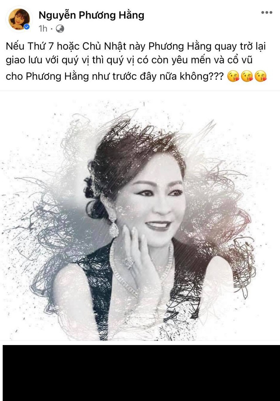 Tuy nhiên, chỉ sau 5 ngày ngắn ngủi, mới đây nữ CEO khu du lịch Đại Nam lại có thông báo quay trở lại, theo đó bà Nguyễn Phương Hằng dự kiến sẽ giao lưu với mọi người vào thứ 7, chủ nhật này nếu như được yêu mến và cổ vũ.