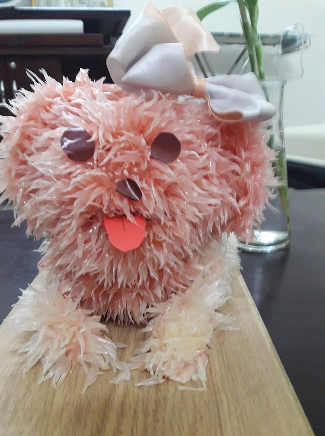 Có lẽ đang mượn rượu tỏ tình nên mặt chú chó bưởi nàycó hơi đỏ chút ấy mà.