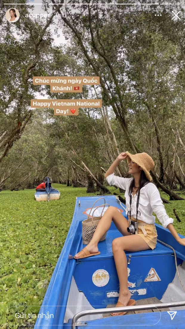 "Tiểu thư Paris" Amandine đăng ảnh cũ với lời chúc đơn giản cho ngày quan trọng của toàn dân tộc Việt Nam.