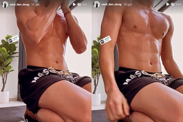 Đôi lúc trên trang cá nhân của Dũng "gôn" lại xuất hiện màn khoe body sáu múi cực "mlem".