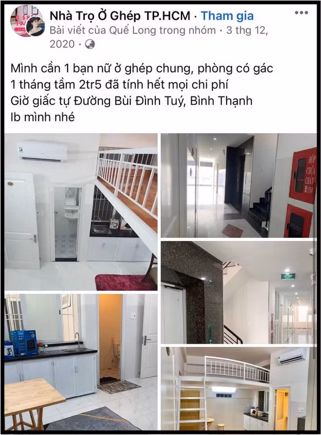 Địa điểm cô thuê trọ khi ấy là ở quận Bình Thạnh, TP HCM, với mức phí dao động trong khoảng 2,5 triệu/người/tháng.
