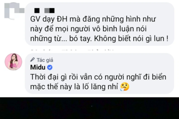 Đứng trước bình luận "ném đá" của cư dân mạng, người đẹp 8x đã lên lên tiếng đáp trả: "Thời đại gì rồi vẫn có người nghĩ đi biển mặc thế này là lố lăng nhỉ".