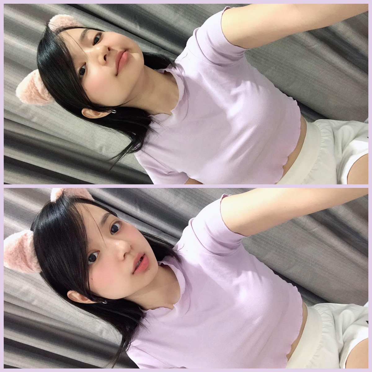 Hot girl 9x có gương mặt bầu bĩnh, đường nét sắc sảo. Điểm nổi bật trên gương mặt cô là đôi mắt to tròn và đôi môi quyến rũ.