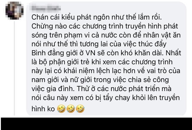 Dưới bài đăng, lập tức xuất hiện rất nhiều bình luận thể hiện sự "phẫn nộ" của chị em phụ nữ về câu nói của Shark Phú. Phần lớn đều cho rằng không nên có những phát ngôn về bình đẳng giới như trên lên sóng truyền hình.