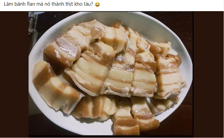 Mới đây, một cô gái sau khi làm xong món bánh da lợn của mình đã chụp ảnh lại và khoe trên TikTok, thành phẩm này đã khiến cư dân mạng không khỏi ngỡ ngàng. Ảnh: Nguyễn Hưng