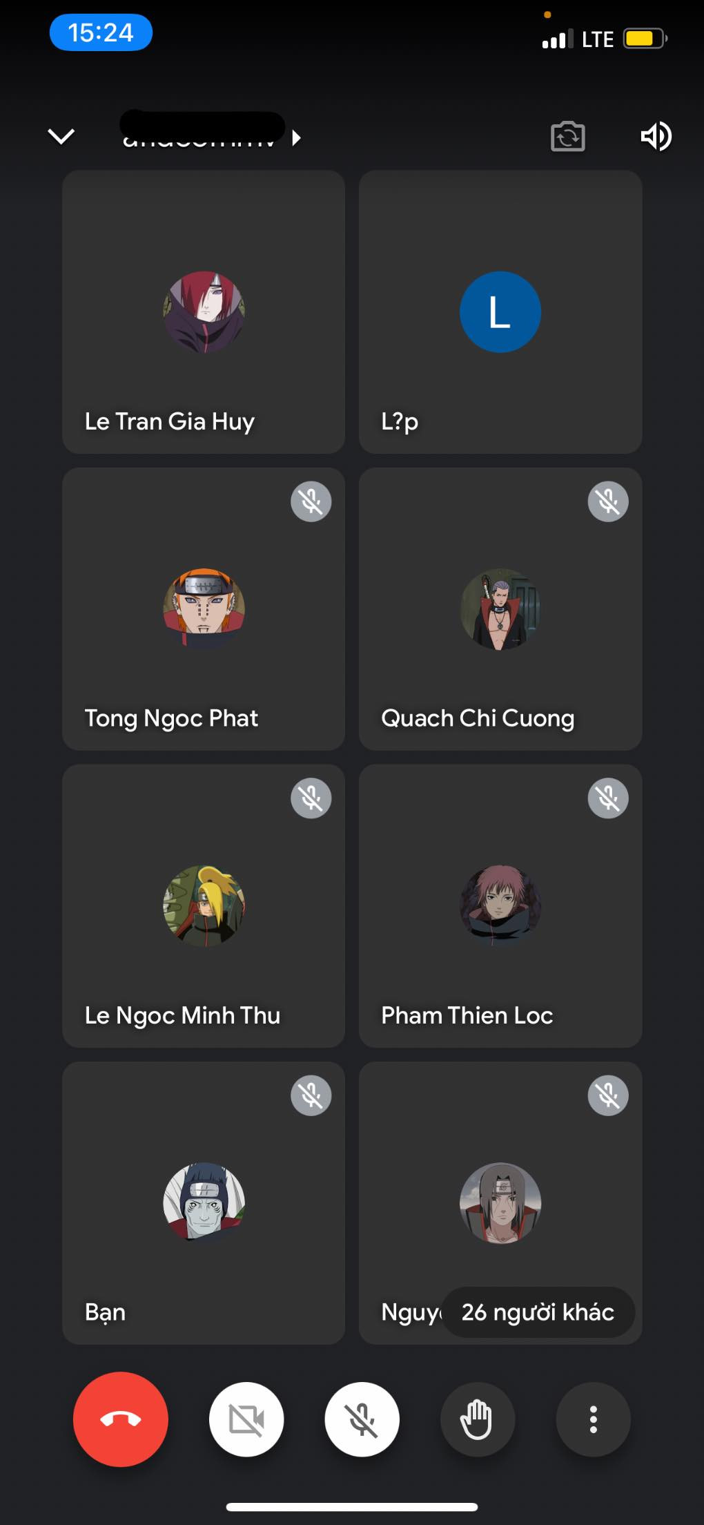 Lớp học online này lại theo phong cách Naruto, mỗi thành viên được hóa thân thành một nhân vật khác nhau. Ảnh: Facebook