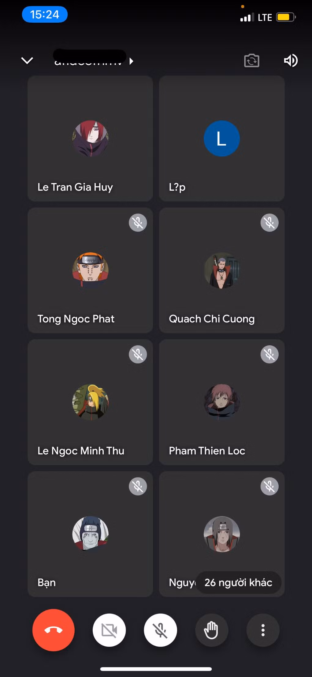 Lớp học online này lại theo phong cách Naruto, mỗi thành viên được hóa thân thành một nhân vật khác nhau. Ảnh: Facebook