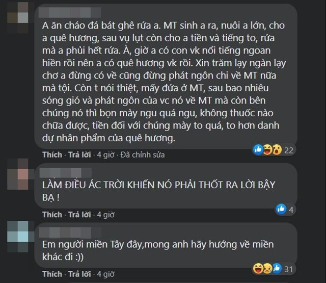 Bình luận này của Công Vinh lập tức gây tranh cãi trên mạng xã hội. Nhiều người nghĩ cựu cầu thủ chỉ đơn giản bày tỏ tình cảm cho người dân miền Tây. Tuy nhiên, không ít netizen bức xúc, gay gắt cho rằng ông xã Thủy Tiên đang ẩn ý so sánh miền Tây và miền Trung.