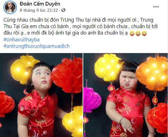 Năm nay do thực hiện giãn cách xã hội nên nhiều gia đình không thể đưa con nhỏ đi dạo phố Trung thu 2021, và đó là lý do để những bộ ảnh Trung thu tại gia ra đời.