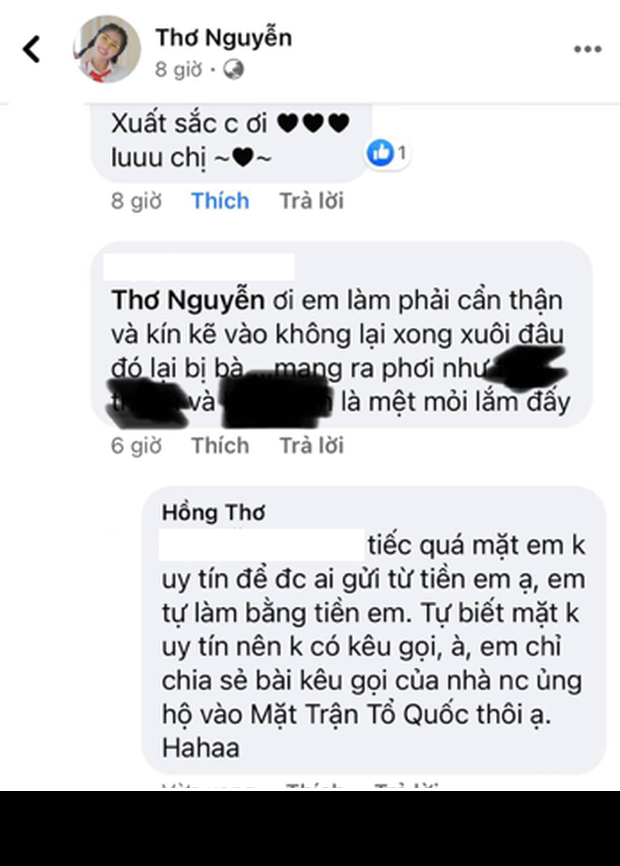Tuy nhiên mới đây, một netizen đã để lại bình luận nhắc nhở nữ Youtuber này là nên cẩn thận và kín đáo với những công việc đang làm, vì không cẩn thận lại bị một nhân vật nào đó "lên án" thì rước hoạ vào thân.