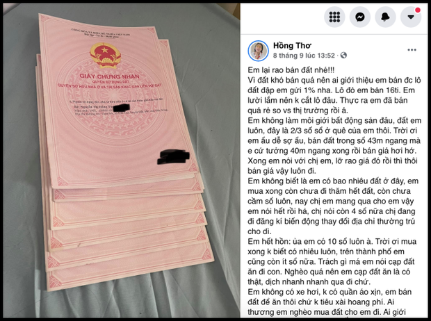 Từng khiến dư luận xôn xao khi rao bán đất trị giá 16 tỷ đồng để chi tiêu, nữ đại gia BĐS Đắk Nông - Thơ Nguyễn cũng từng mạnh dạn tiết lộ còn 10 quyển sổ đỏ khác, và không thể thống kê nổi số tài sản mình đang sở hữu.