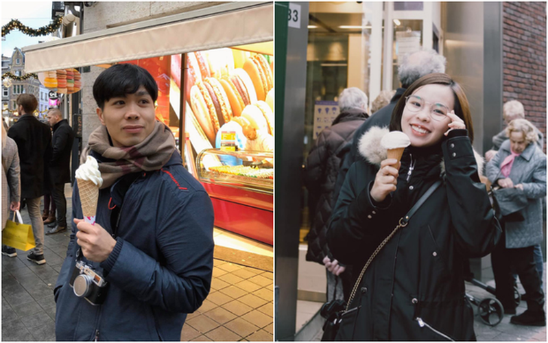 Bà xã Công Phượng sinh năm 1993, có thành tích học tập khá xuất sắc, là cử nhân chuyên ngành Quản trị Kinh doanh của Đại học RMIT, du học ở Bỉ,... Ảnh: Tổng hợp