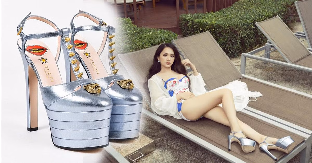 Đôi khi, cô còn không ngần ngại đi những đôi giày lấy cảm hứng từ những đôi cà kheo cao lênh khênh, nhìn thôi đã muốn té ngã.