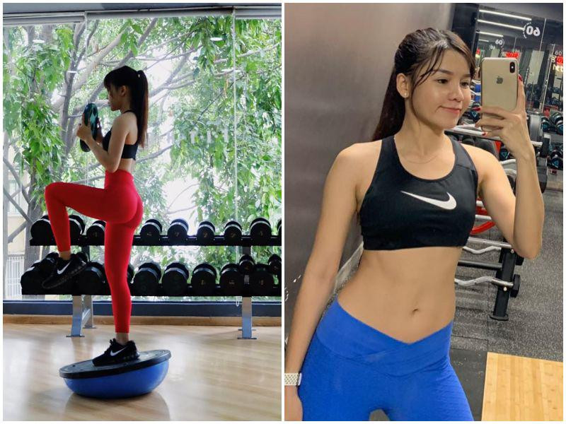 Cô nàng 9X này còn được mệnh danh là "hot girl phòng tập" vì rất chăm chỉ tập gym. Trên trang cá nhân của mình, người đẹp thường xuyên cập nhật hình ảnh luyện tập vã mồ hôi cùng thành quả vô cùng ấn tượng.