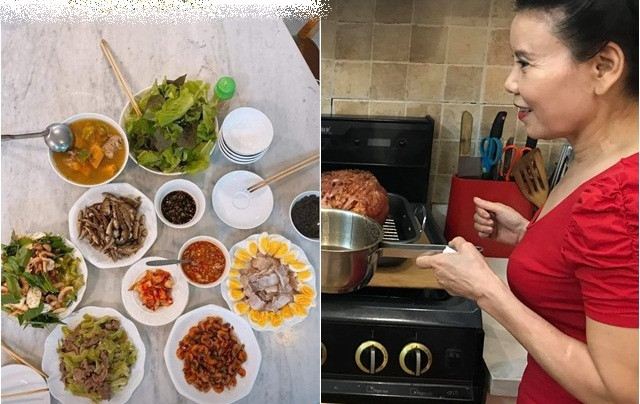 Sau khi sinh cặp sinh đôi, Hà Hồ đã tất bật trở lại với công việc, thậm chí đến bữa ăn vẫn phải họp. Có lúc, nhìn mâm cơm mẹ nấu mà cô không thể cầm lòng, muốn chạy về ngay nhưng vẫn đang bận họp.