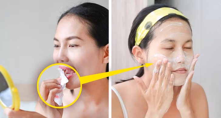 2. Khăn lau tẩy trang: Sau một ngày dài, khăn lau tẩy trang rất tiện lợi. Nhưng sự thật là, cũng giống như các loại mặt nạ giấy nói trên, khăn lau tẩy trang là một vấn đề đối với môi trường và cuối cùng sẽ bị trôi dạt vào bờ biển. Để thay thế cho khăn lau trang điểm, kem và dầu tẩy trang là một lựa chọn tuyệt vời.