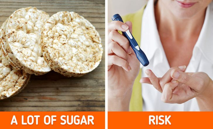 5. Bánh gạo thường được nhiều người ưa chuộng vì cho rằng chúng không chất béo, không đường, không chất xơ, không khoáng chất và không calo. Tuy nhiên, các chuyên gia dinh dưỡng sẽ không bao giờ ăn chúng, vì chúng được biến thành đường gần như ngay lập tức sau khi đến hệ tiêu hóa của bạn.