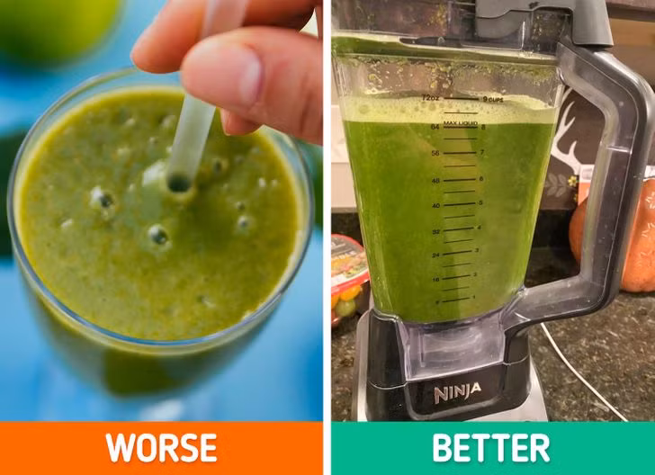 7. Nước ép rau xanh mua ở cửa hàng: Xu hướng nước detox xanh lấy cảm hứng từ người nổi tiếng đang được nhiều người thực hiện. Nhưng các chuyên gia dinh dưỡng lại nghi ngờ về tác dụng của loại nước ép bán ở các cửa hàng. Tốt nhất, bạn nên tự ép nước rau xanh tại nhà.