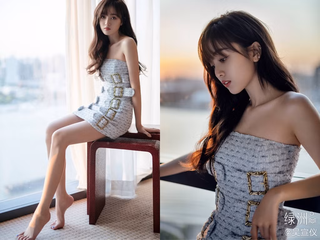 Người đẹp này khá chuộng các trang phục cắt xẻ gợi cảm giúp khoe bờ vai trần và đôi chân dài trắng nõn.