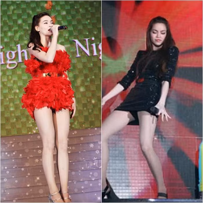 “Nữ hoàng giải trí” Hồ Ngọc Hà nhiều lần gây tranh cãi và hứng chịu lời chỉ trích từ cư dân mạng vì mặc váy ngắn cũn cỡn để lộ ra cả nội y kém sang. Ảnh: Internet.