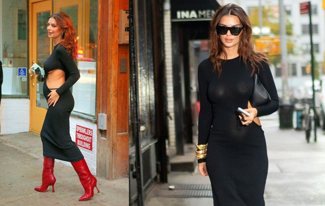 Nhiều lần, bà bầu Emily Ratajkowski diện trang phục hở bạo khoe 3 vòng nóng bỏng trên phố.