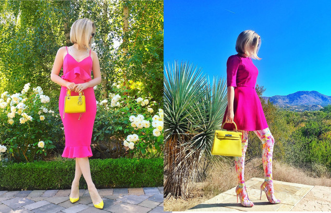 Lena thường khoe gu thời trang đa sắc, trên phông nền phong cảnh, địa điểm du lịch. Trang phục và trang sức được fashionista chọn lựa cũng đều cầu kỳ và đắt đỏ. Nhiều set đồ được ước tính có giá không dưới 100.000 USD.