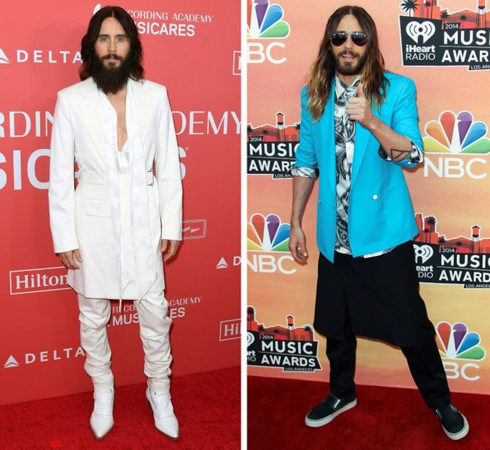 Jared Leto không những không xấu hổ khi mặc váy mà còn tự hào về điều đó. Anh từng tweet ‘Real Men Wear Skirt’ (Tạm dịch: Đàn ông đích thực không ngại mặc váy). Ảnh: Internet.