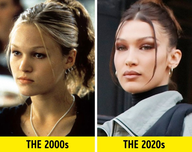 Tóc mái râu tôm: Kiểu tóc rẽ ngôi giữa được chải gọn gàng nhưng buông thả hai lọn tóc mái ôm lấy khuôn mặt từng rất được yêu thích những năm 2000 xuất hiện trên rất nhiều sàn diễn thời trang trong năm nay. Nhiều hot girl châu Á, châu Âu cũng chuộng kiểu tóc mái này.