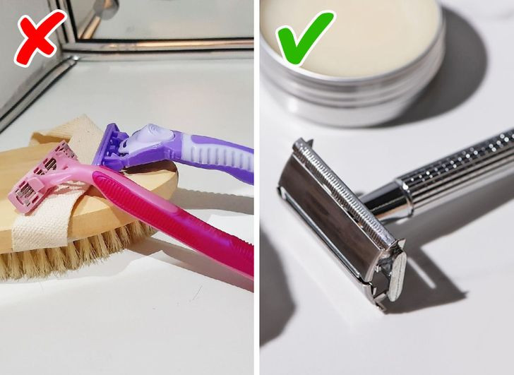 8. Dao cạo: Tất nhiên, một chiếc dao cạo cổ điển đắt hơn nhiều so với dụng cụ thay thế bằng nhựa nhưng nó cũng bền hơn và bạn chỉ cần thay lưỡi dao. Loại dao cạo này thường được làm bằng thép không gỉ, dễ rửa và lưỡi dao rẻ hơn so với các loại dao cạo có thể thay thế của các thương hiệu nổi tiếng.