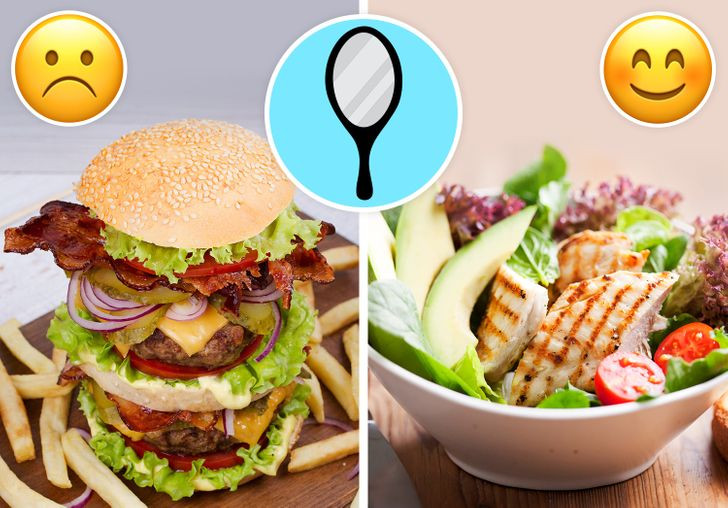 3. Đặt một chiếc gương ở nơi bạn ăn: Một nghiên cứu cho thấy việc quan sát bản thân ăn uống ảnh hưởng đáng kể đến lượng thực phẩm chúng ta ăn. Nghiên cứu này có sự tham gia của 185 sinh viên, một nửa đang ăn bánh sô cô la, nửa còn lại ăn salad trái cây. Những sinh viên phải ăn bánh trước gương hoàn toàn không cảm thấy thích thú, không giống như những sinh viên ăn salad. Rõ ràng, chúng ta thường không thích nhìn thấy mình ăn quá nhiều hoặc ăn uống không lành mạnh.
