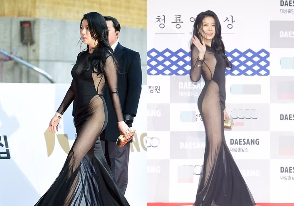 Thảm đỏ Rồng Xanh 2014 chứng kiến chiếc váy của No Su Ram được may bằng vải xuyên thấu, phô bày đường cong nhưng bị lạm dụng gây phản tác dụng, phản cảm chứ không hề gợi cảm.