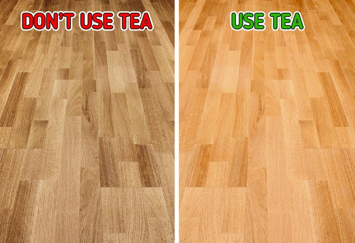 9. Trà: Trà đen có thể được sử dụng để làm sạch và tăng thêm độ sáng bóng cho sàn gỗ cứng. Đổ một ít trà vào xô lau của bạn và để nguội. Axit tannic trong trà sẽ giúp làm sạch sàn gỗ cứng. Ảnh: BS.