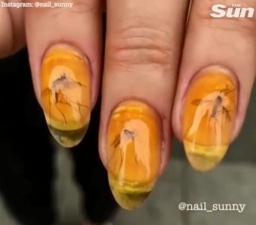 Cũng chính tiệm làm móng này từng đưa ra ý tưởng sơn móng trên xác côn trùng đã nhận được hàng ngàn lượt yêu thích và hơn 1,7 triệu lần chia sẻ.