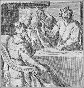 Sau đó, bạo chúa Polycrates trở về cung điện của mình và tận hưởng cuộc sống xa hoa với suy nghĩ vận may vẫn đứng về phía mình.