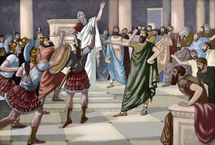 Khi đầu bếp của bạo chúa Polycrates sơ chế cá để chế biến thành món ăn, một chiếc nhẫn bất ngờ được tìm thấy ở trong bụng con cá.