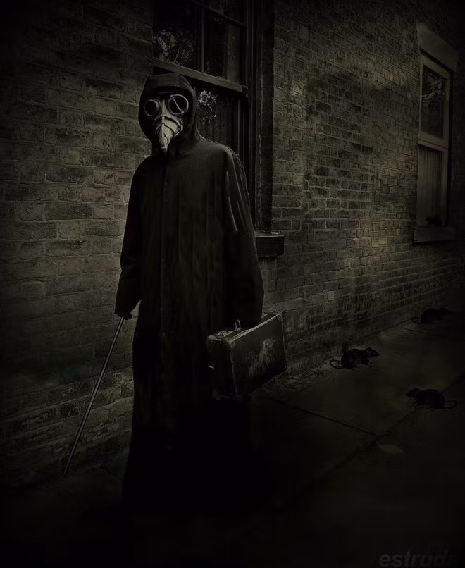 Một số ghi chép cho rằng, các bác sĩ thời Trung cổ đã mặc bộ đồ "đặc biệt". Trong đó, họ đeo một chiếc mặt nạ hình mỏ chim, đội mũ rộng vành, đeo bao tay kín, mặc áo choàng dài màu đen che kín người và cầm theo một cây gậy.