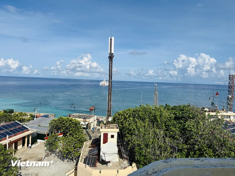 Đảo An Bang có vị trí rất quan trọng, là cầu nối giữa các đảo thuộc quần đảo Trường Sa với khu vực dầu khí nằm trên thềm lục địa phía Nam của Tổ quốc. (Ảnh: Thùy Giang/Vietnam+)